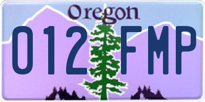 OR license plate 012FMP