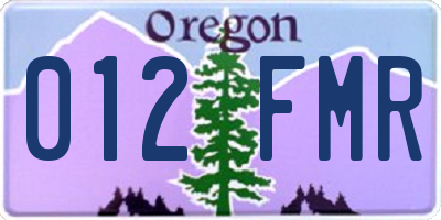 OR license plate 012FMR