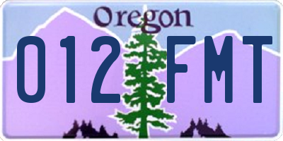 OR license plate 012FMT