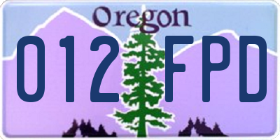 OR license plate 012FPD