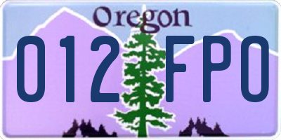 OR license plate 012FPO