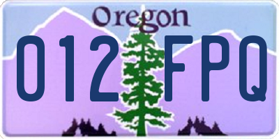 OR license plate 012FPQ