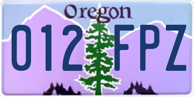 OR license plate 012FPZ