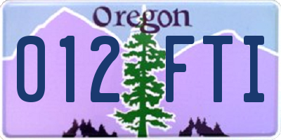 OR license plate 012FTI