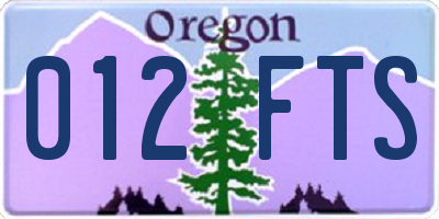 OR license plate 012FTS