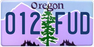OR license plate 012FUD