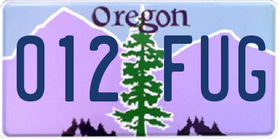 OR license plate 012FUG