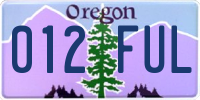 OR license plate 012FUL