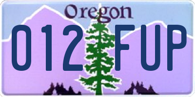 OR license plate 012FUP