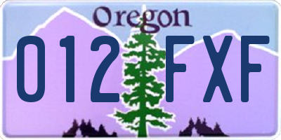 OR license plate 012FXF