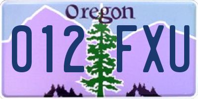 OR license plate 012FXU