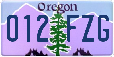 OR license plate 012FZG