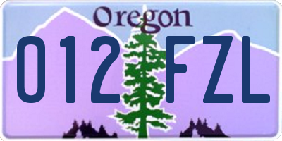 OR license plate 012FZL