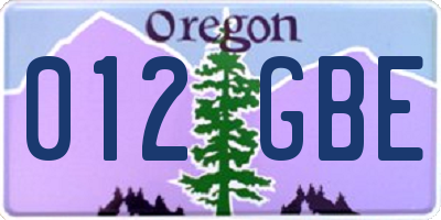 OR license plate 012GBE
