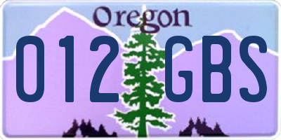 OR license plate 012GBS