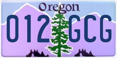OR license plate 012GCG