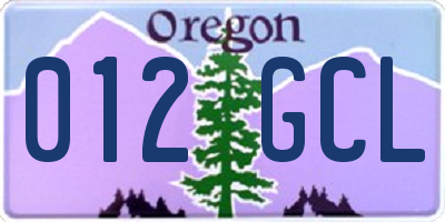OR license plate 012GCL