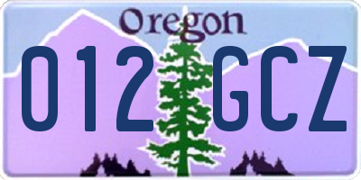 OR license plate 012GCZ