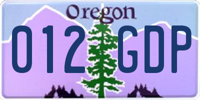 OR license plate 012GDP