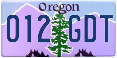 OR license plate 012GDT