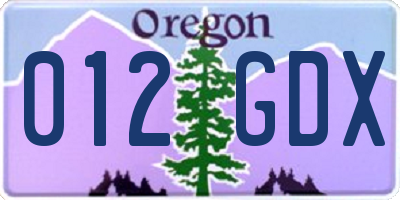 OR license plate 012GDX