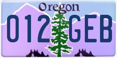 OR license plate 012GEB