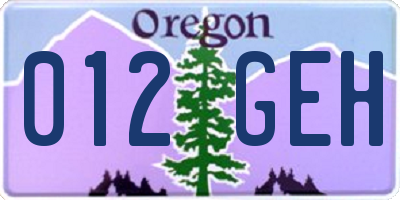 OR license plate 012GEH