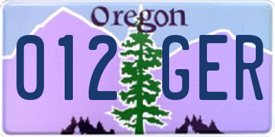 OR license plate 012GER
