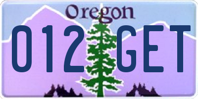 OR license plate 012GET