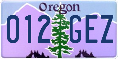 OR license plate 012GEZ