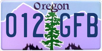 OR license plate 012GFB