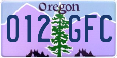 OR license plate 012GFC