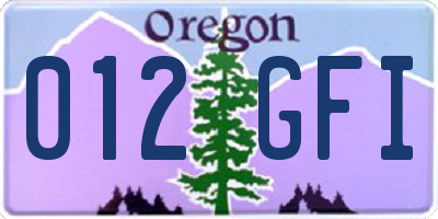 OR license plate 012GFI