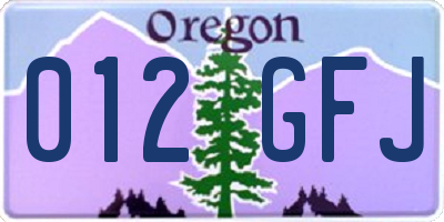 OR license plate 012GFJ