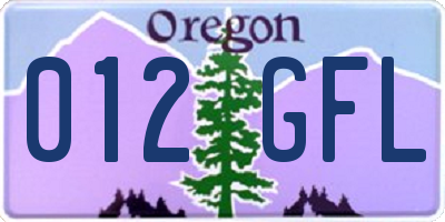 OR license plate 012GFL