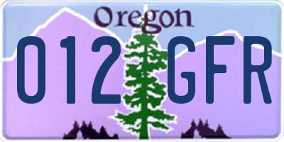 OR license plate 012GFR