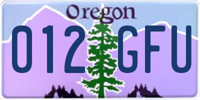 OR license plate 012GFU