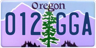 OR license plate 012GGA