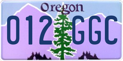 OR license plate 012GGC