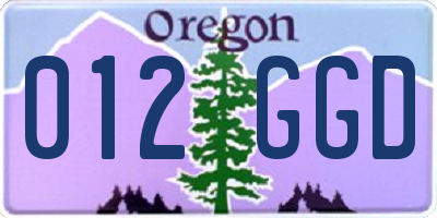 OR license plate 012GGD