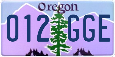 OR license plate 012GGE
