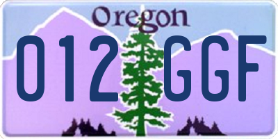 OR license plate 012GGF