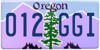 OR license plate 012GGI