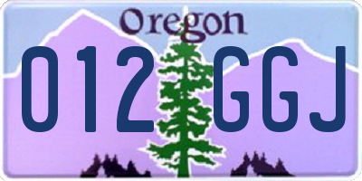 OR license plate 012GGJ