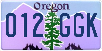 OR license plate 012GGK