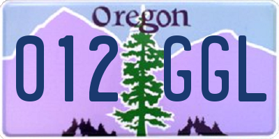 OR license plate 012GGL