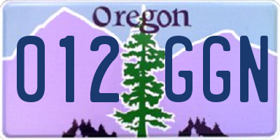OR license plate 012GGN