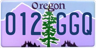 OR license plate 012GGQ