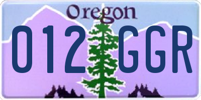 OR license plate 012GGR
