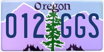OR license plate 012GGS